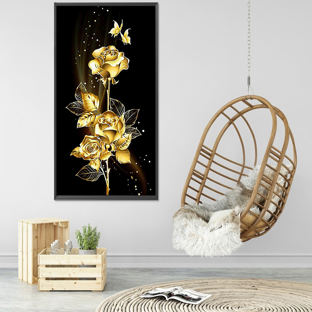 Golden Roses - Full 11CT Counted Cross Stitch 30x60CM - Yishu