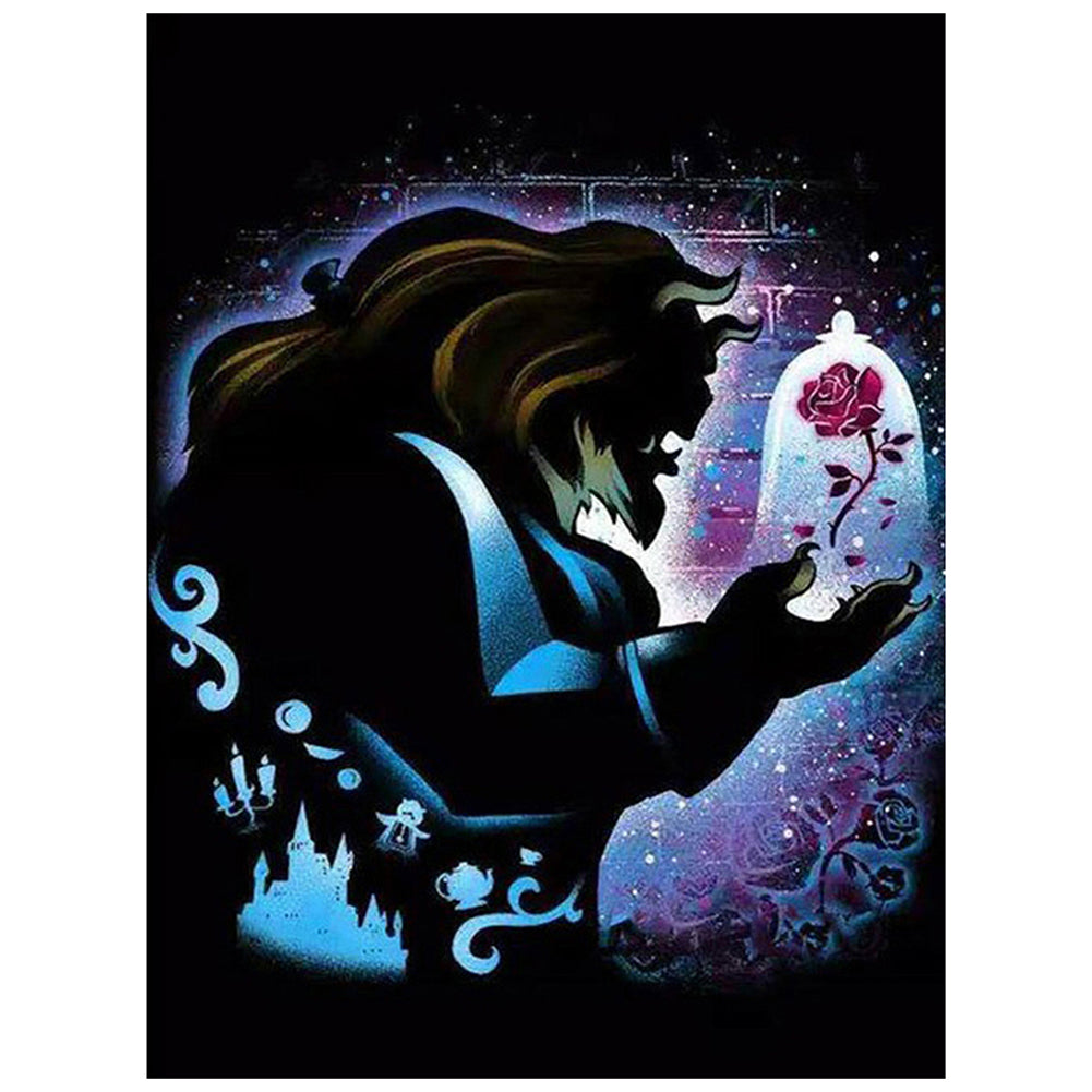 Silhouette Of A Beast 30*40CM(Canvas) Full Square Drill Diamond Painting