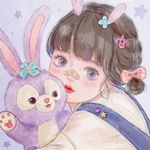 Cute Little Girl 40*40CM(Canvas) Full Round Drill Diamond Painting