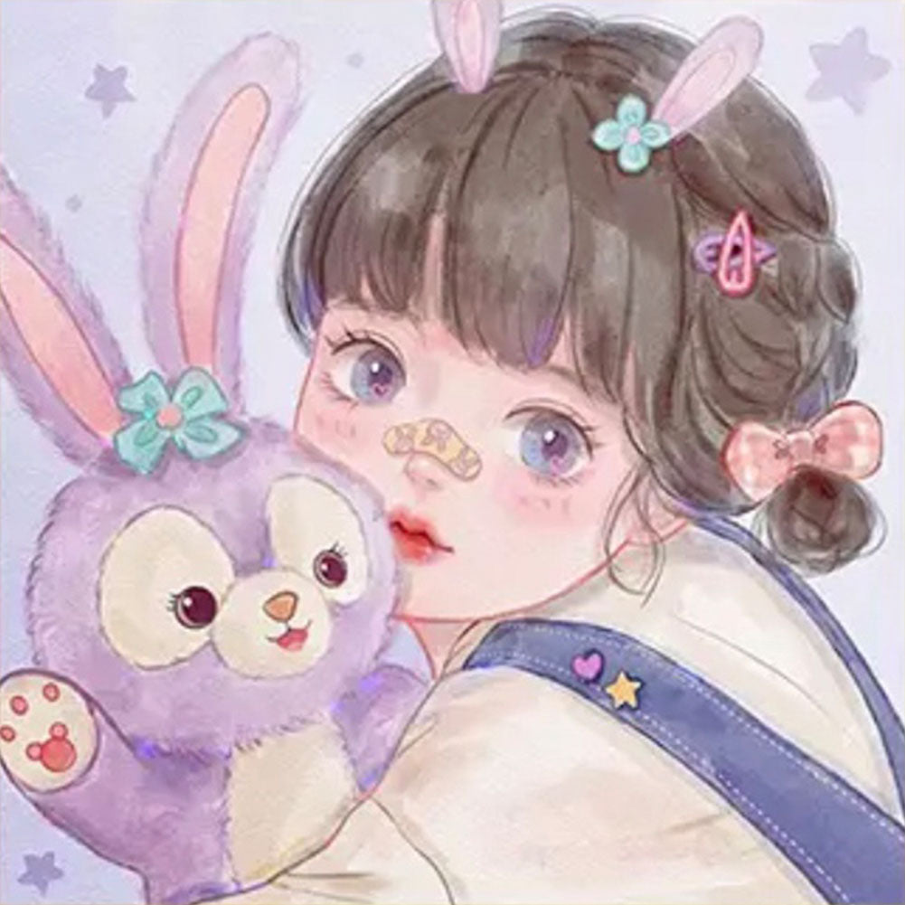 Cute Little Girl 40*40CM(Canvas) Full Round Drill Diamond Painting