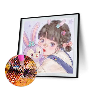 Cute Little Girl 40*40CM(Canvas) Full Round Drill Diamond Painting