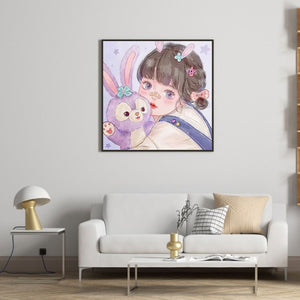 Cute Little Girl 40*40CM(Canvas) Full Round Drill Diamond Painting
