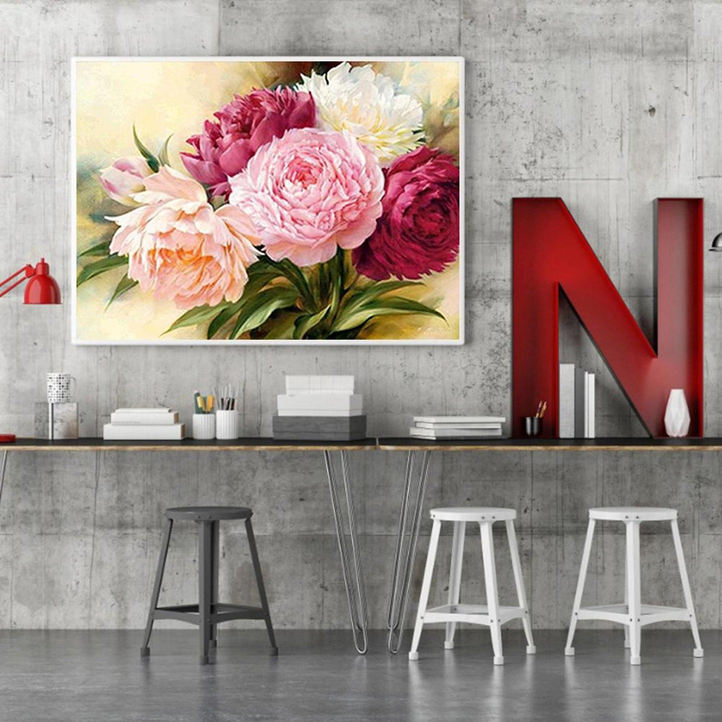 Peony - Full 11CT Counted Cross Stitch 50x40CM - Diy