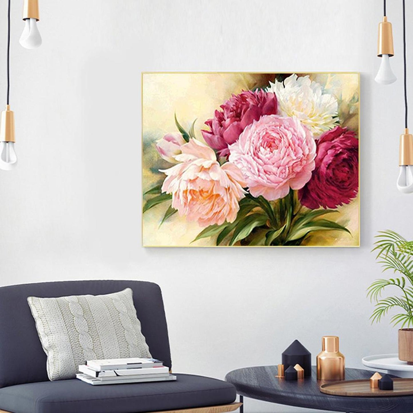 Peony - Full 11CT Counted Cross Stitch 50x40CM - Diy