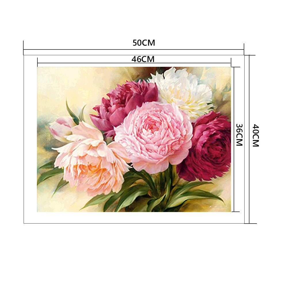 Peony - Full 11CT Counted Cross Stitch 50x40CM - Diy