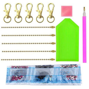 5pcs Diamond Painting Keychains Handmade Keychain Pendant Jewelry (AA1068)