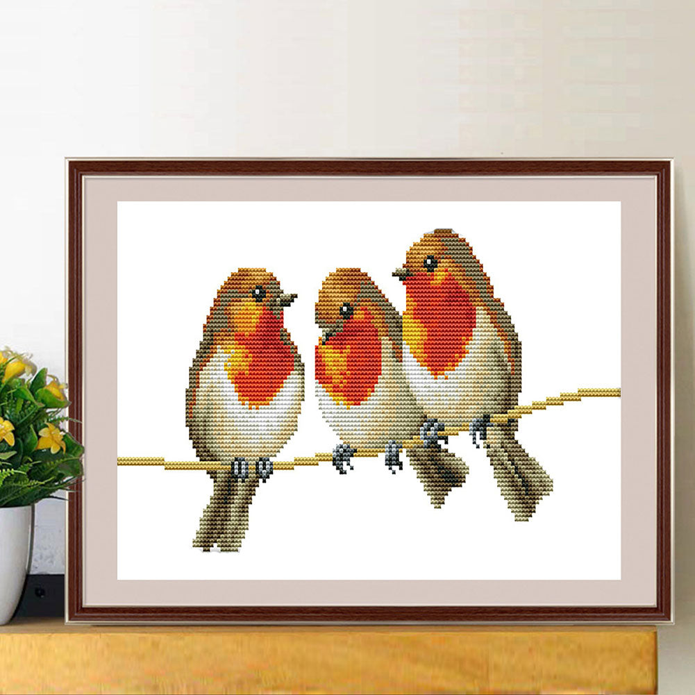 Three Little Birds - Partial 14CT Counted Cross Stitch 34x19CM - Joy Sunday