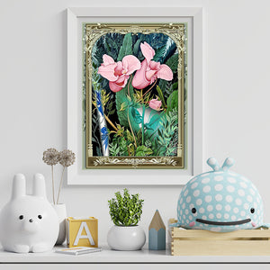 Artistic Flowers Blooming In A Metal Frame 30*40CM(Canvas) Full Round Drill Diamond Painting