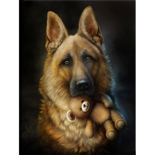 German Shepherd - Full 11CT Stamped Cross Stitch 40x50CM - Band