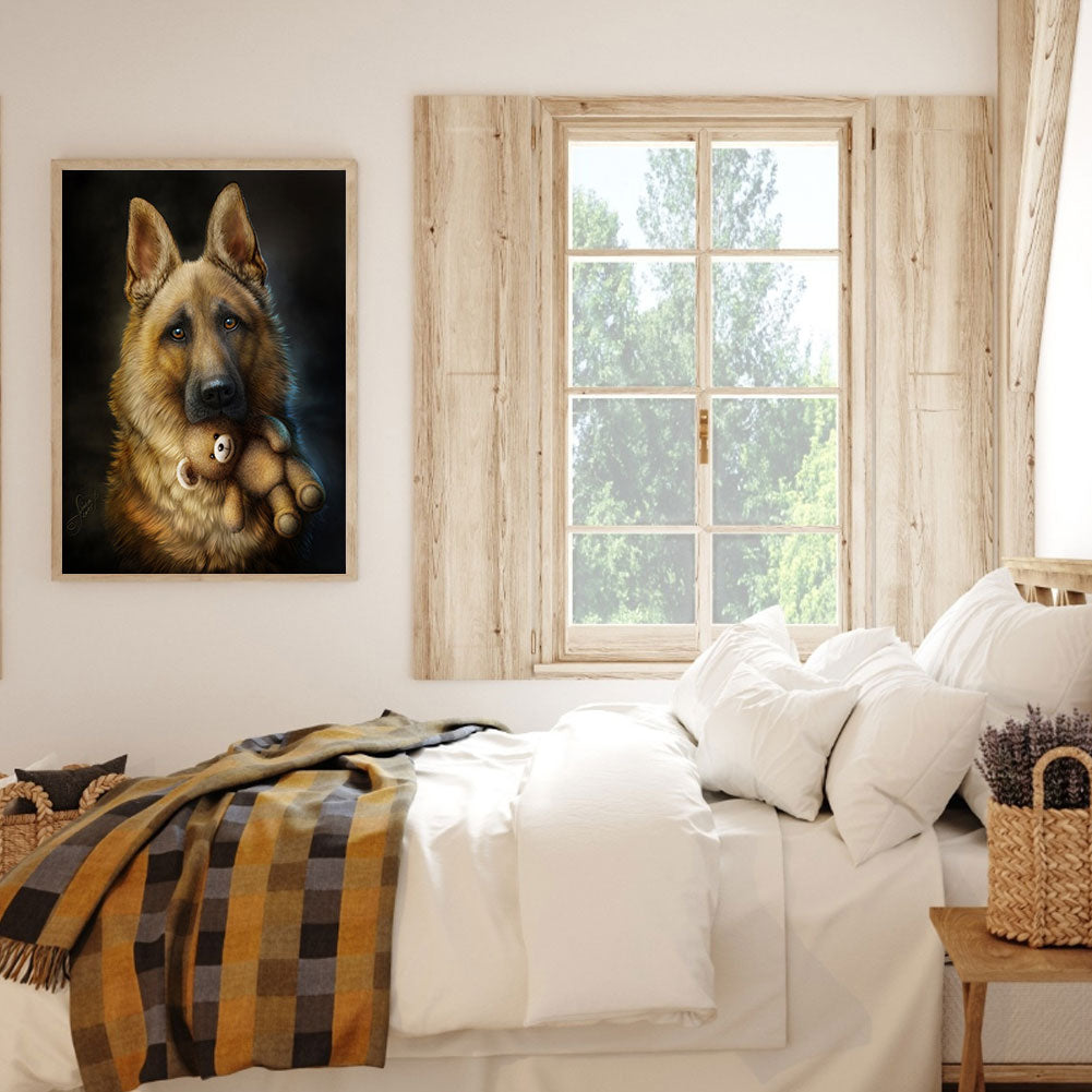 German Shepherd - Full 11CT Stamped Cross Stitch 40x50CM - Band