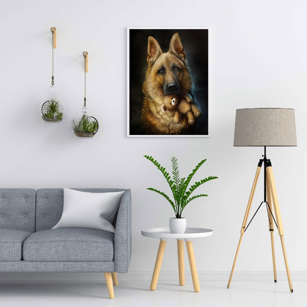 German Shepherd - Full 11CT Stamped Cross Stitch 40x50CM - Band