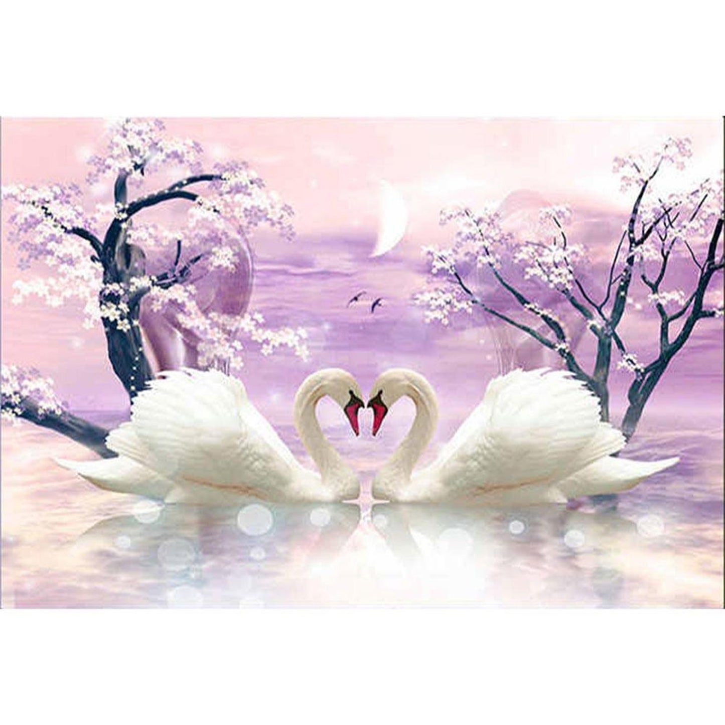 Two Swans - Full 11CT Stamped Cross Stitch 60x40CM - Band
