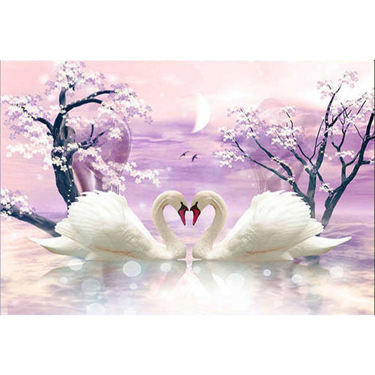 Two Swans - Full 11CT Stamped Cross Stitch 60x40CM - Band