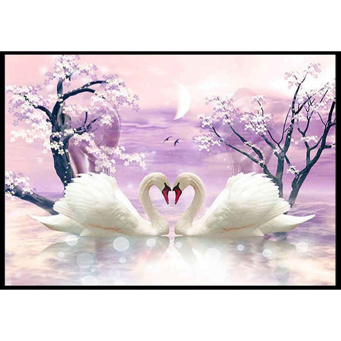 Two Swans - Full 11CT Stamped Cross Stitch 60x40CM - Band