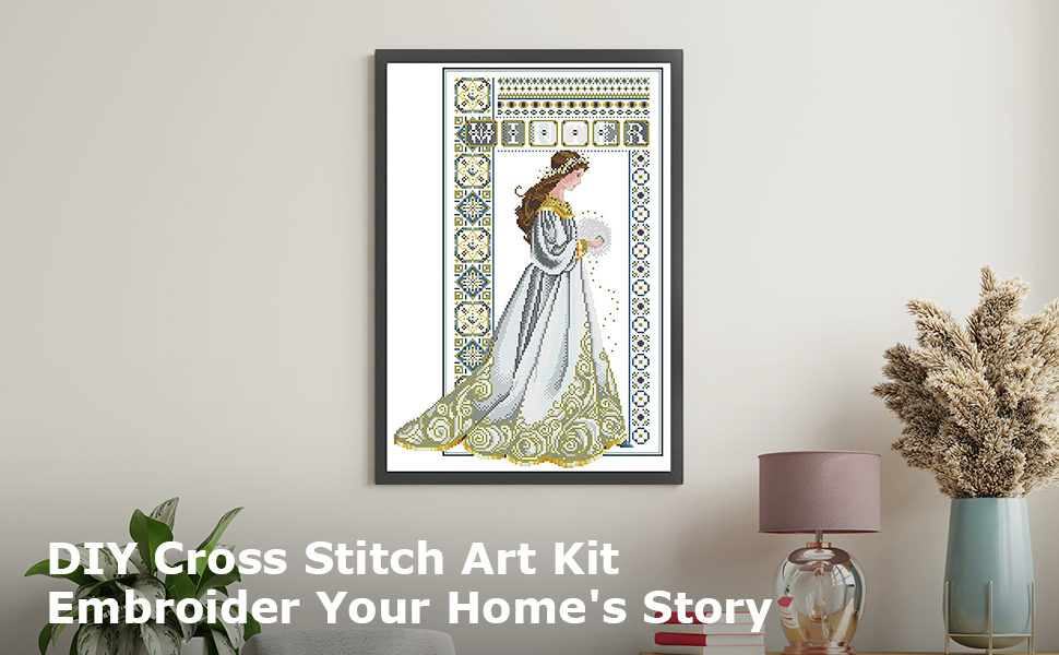 Winter Angel - Partial 14CT Counted Cross Stitch 36x52CM - Joy Sunday Backstitch