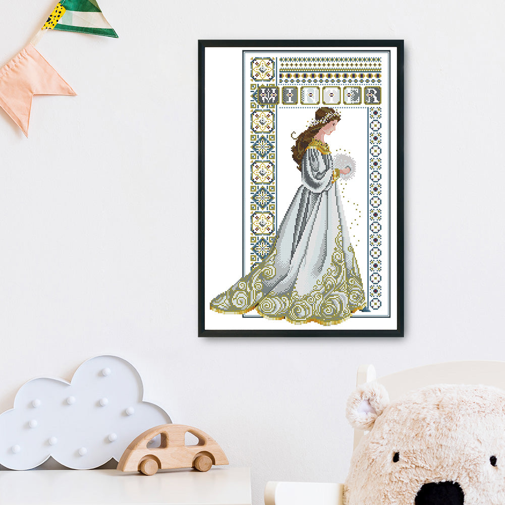 Winter Angel - Partial 14CT Counted Cross Stitch 36x52CM - Joy Sunday Backstitch