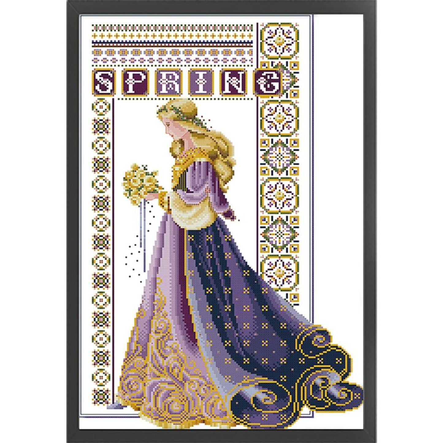 Bride With Bouquet - Partial 14CT Counted Cross Stitch 36x52CM - Joy Sunday Backstitch