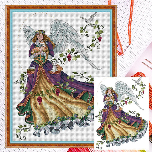Angel V - Partial 14CT Counted Cross Stitch 46x59CM - Joy Sunday Backstitch