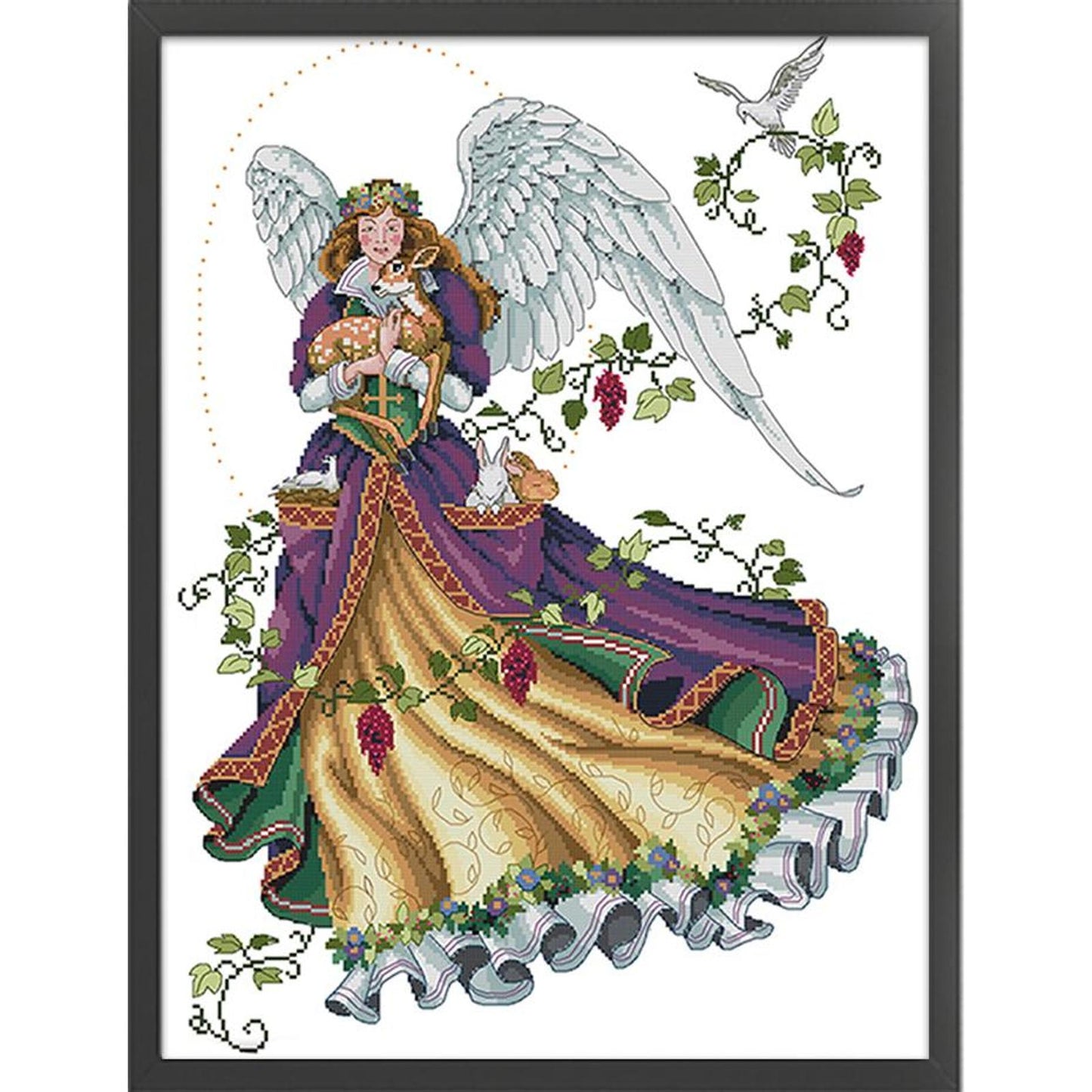 Angel V - Partial 14CT Counted Cross Stitch 46x59CM - Joy Sunday Backstitch