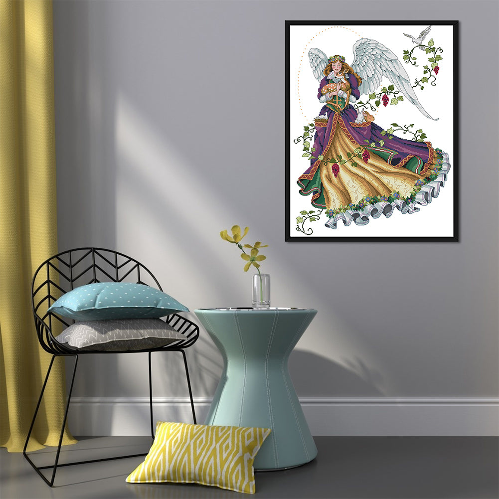Angel V - Partial 14CT Counted Cross Stitch 46x59CM - Joy Sunday Backstitch