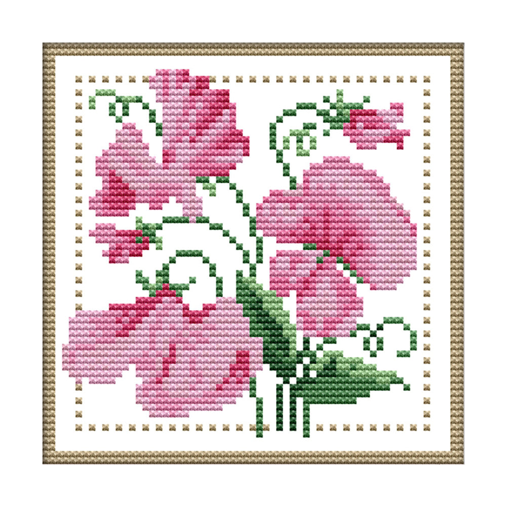 Month Flower - April - Partial 11CT Stamped Cross Stitch 21x21CM - Band