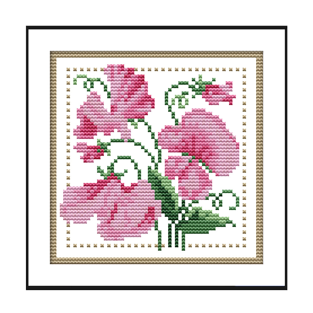 Month Flower - April - Partial 11CT Stamped Cross Stitch 21x21CM - Band