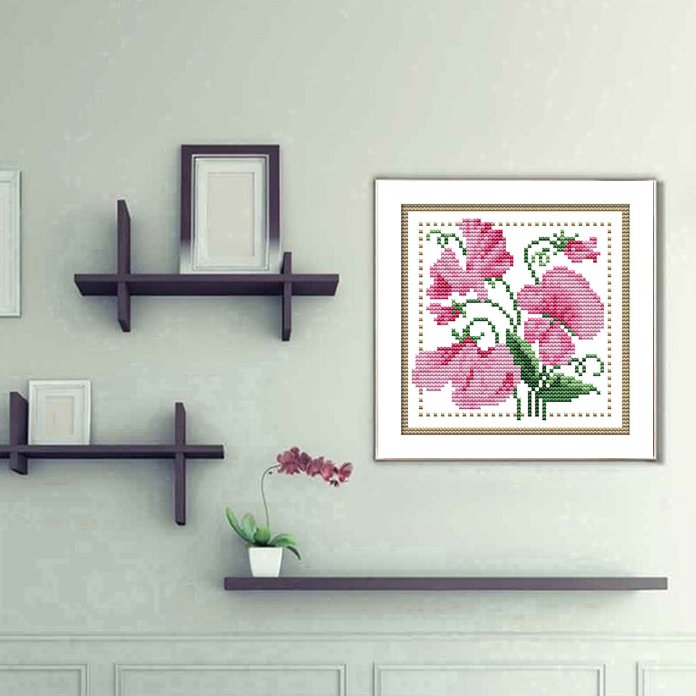 Month Flower - April - Partial 11CT Stamped Cross Stitch 21x21CM - Band