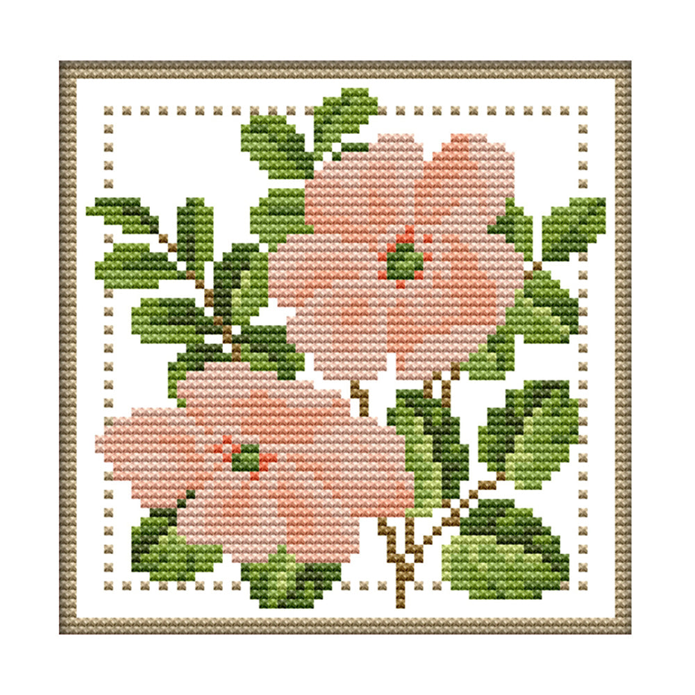 Month Flower - June - Partial 11CT Stamped Cross Stitch 21x21CM - Band
