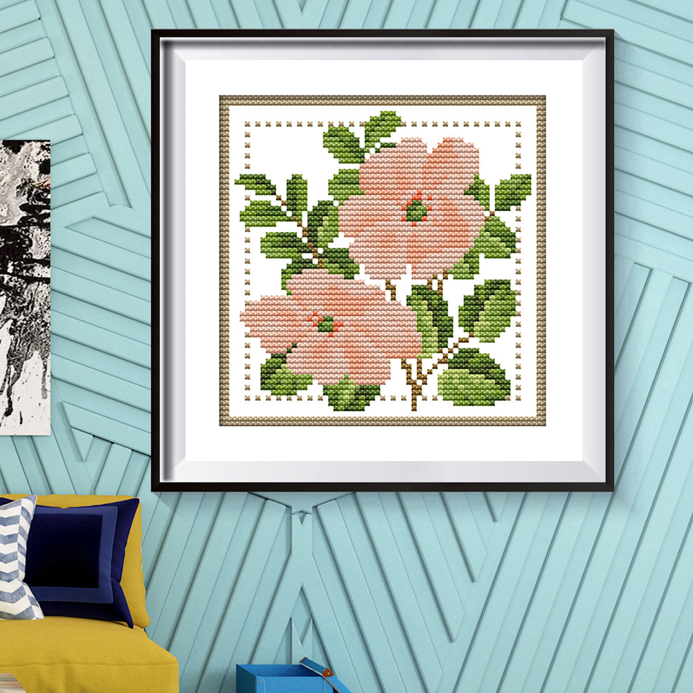 Month Flower - June - Partial 11CT Stamped Cross Stitch 21x21CM - Band