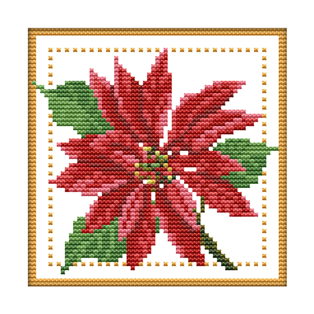 Joy Sunday - December Flowers - December - 21*21CM 11CT 3 Stamped Cross Stitch