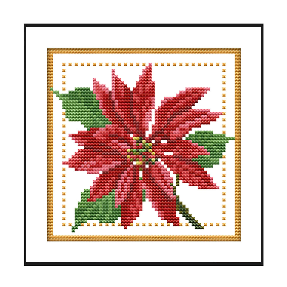 Month Flower - December - Partial 11CT Stamped Cross Stitch 21x21CM - Band