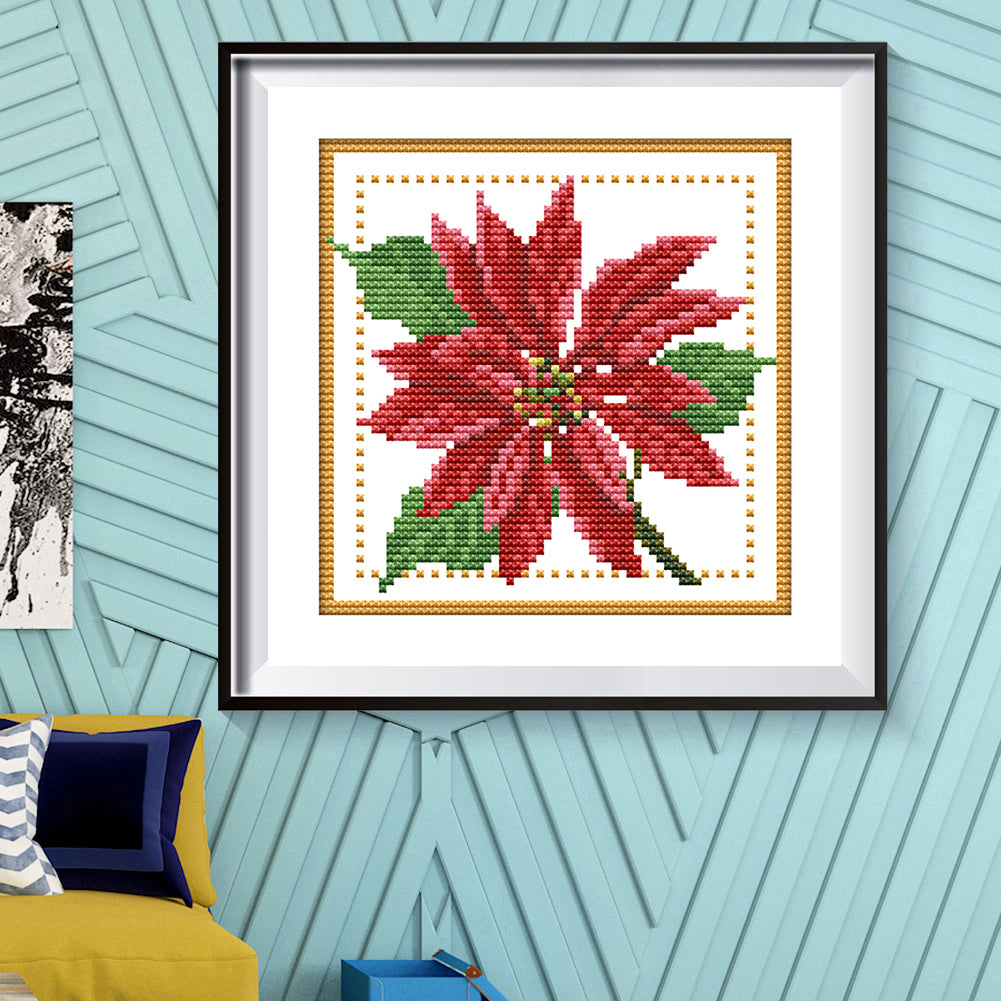 Month Flower - December - Partial 11CT Stamped Cross Stitch 21x21CM - Band