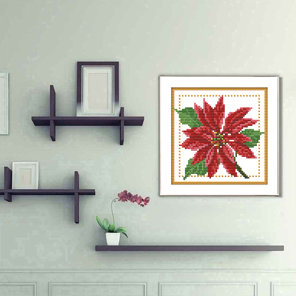 Month Flower - December - Partial 11CT Stamped Cross Stitch 21x21CM - Band