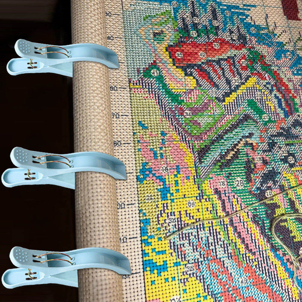 2PCS Cross Stitch Clip DIY Embroidery Clip Antiskid for Fabric (Blue)