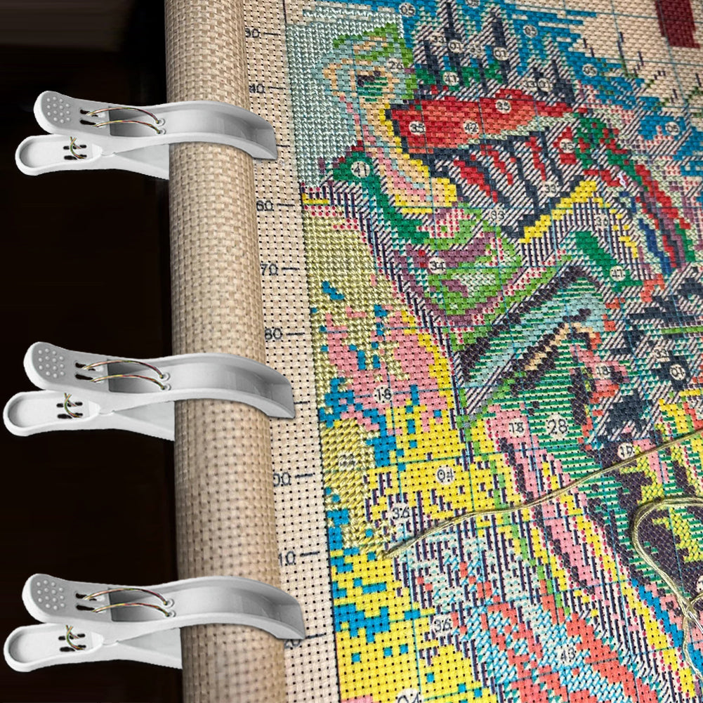 2PCS Cross Stitch Clip DIY Embroidery Clip Antiskid for Fabric (Grey)