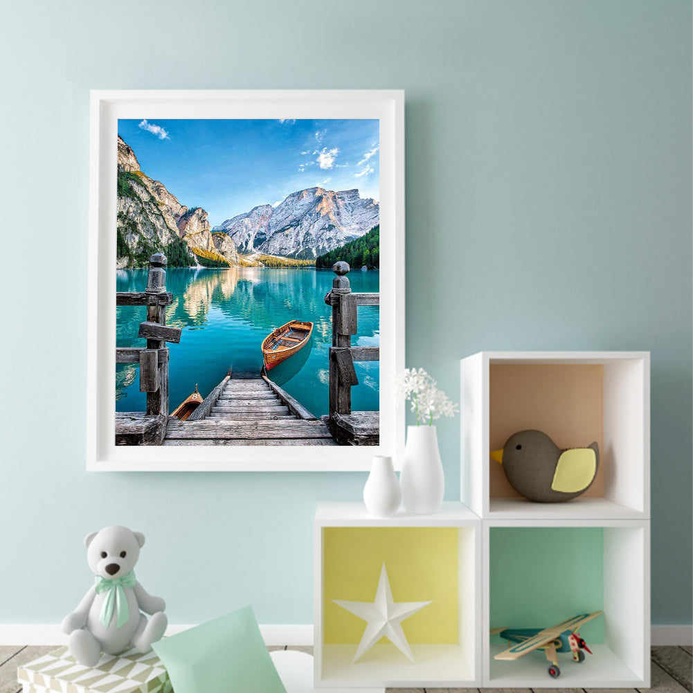 Lake - Full 11CT Stamped Cross Stitch 40x50CM - Diy