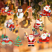 Load image into Gallery viewer, 10pcs Christmas Theme 2D Flat DIY Hanging Diamond Art Kits Diamond Art Pendant
