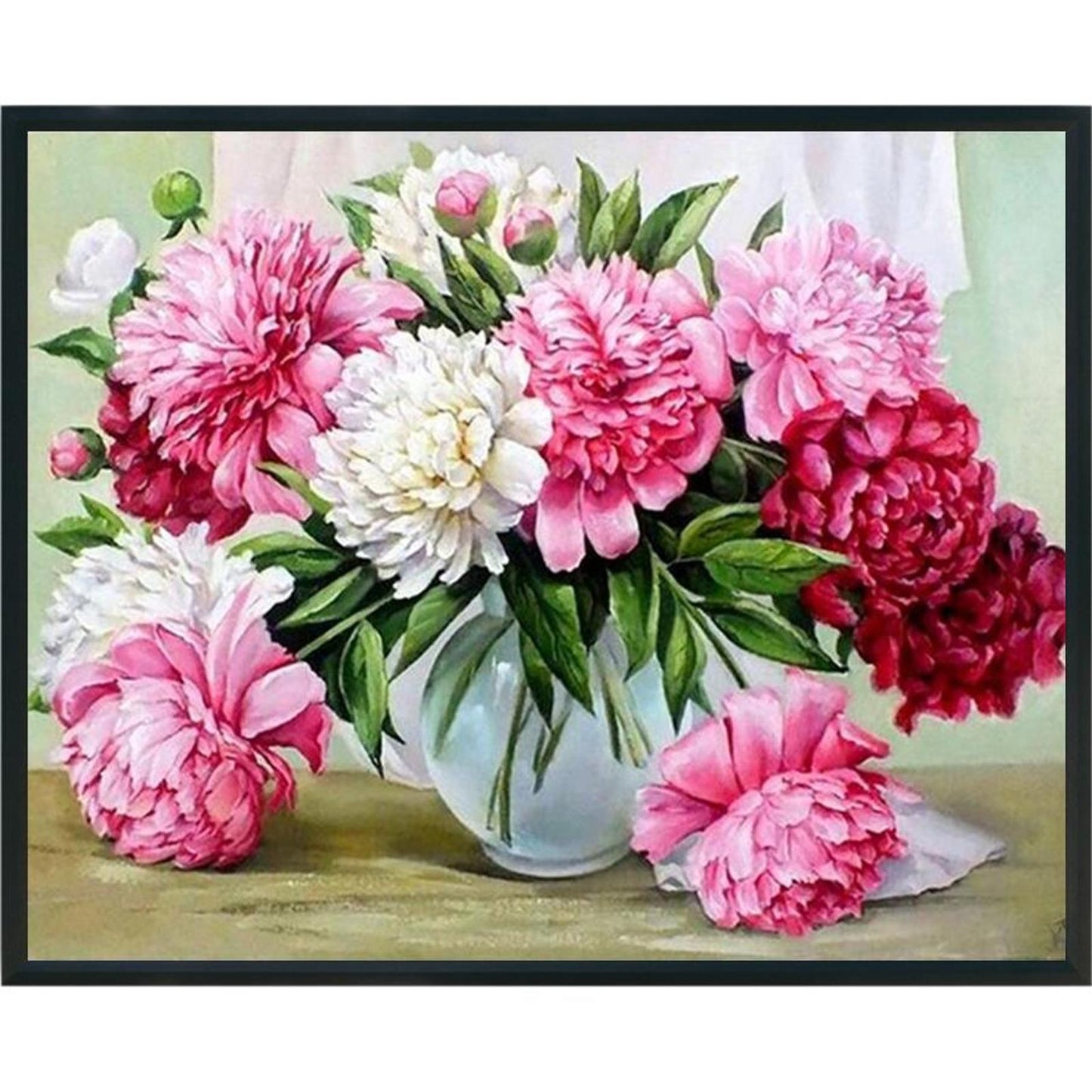 Peony - Full 11CT Stamped Cross Stitch 50x40CM - Diy