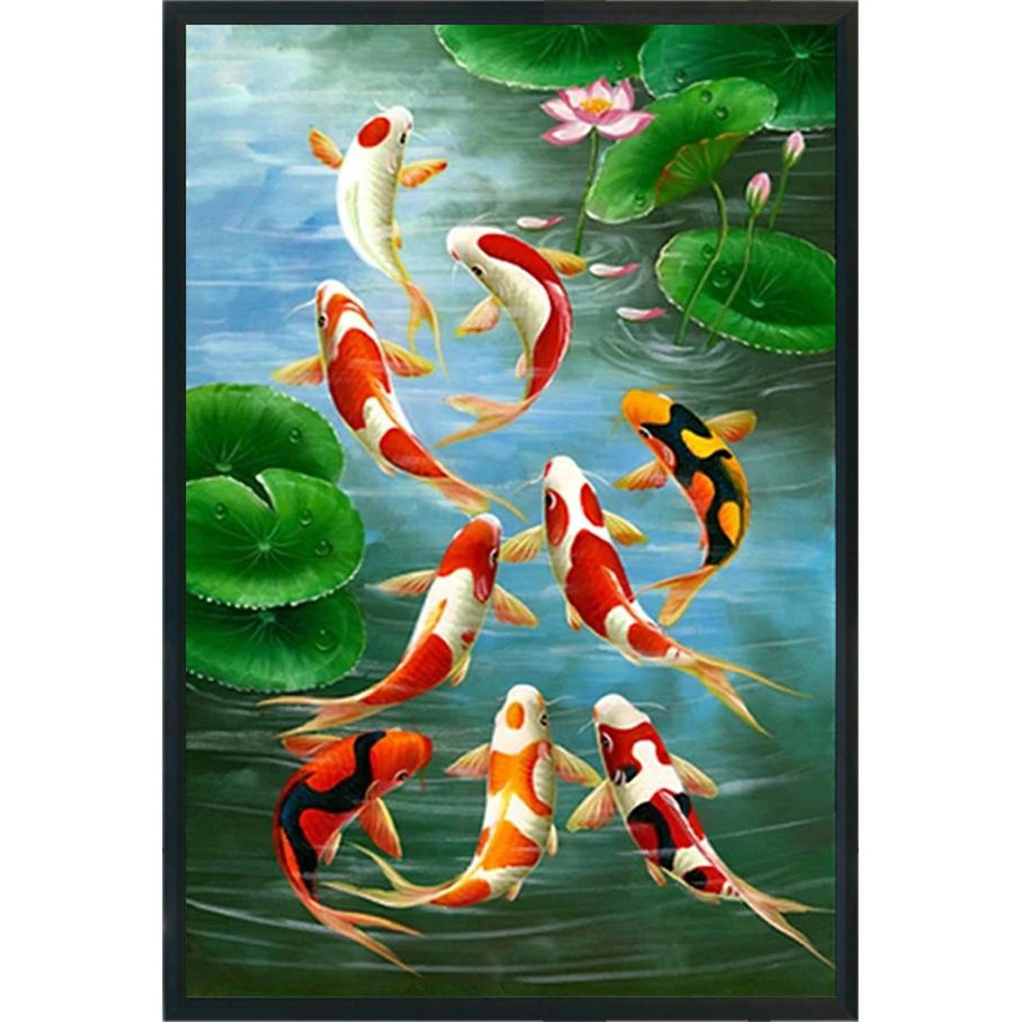 Pond Koi - Full 11CT Stamped Cross Stitch 40x60CM - Diy