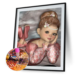 Big-Eyed Doll 40*50CM(Picture) Full Square Drill Diamond Painting