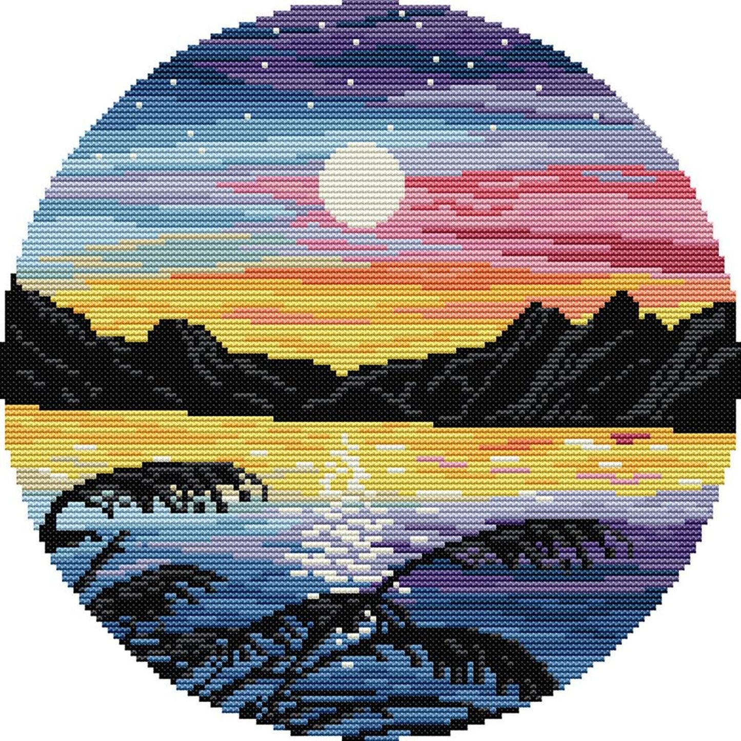 Sunset - Partial 14CT Stamped Cross Stitch 31x31CM - Joy Sunday