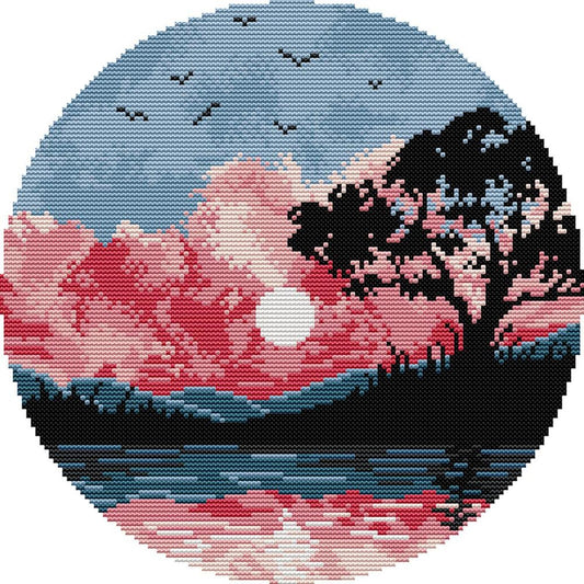 Sunset - Partial 14CT Stamped Cross Stitch 31x31CM - Joy Sunday