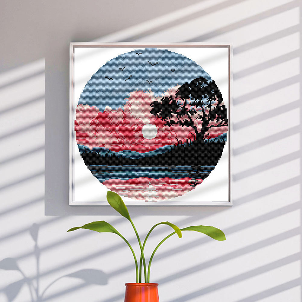 Sunset - Partial 14CT Stamped Cross Stitch 31x31CM - Joy Sunday