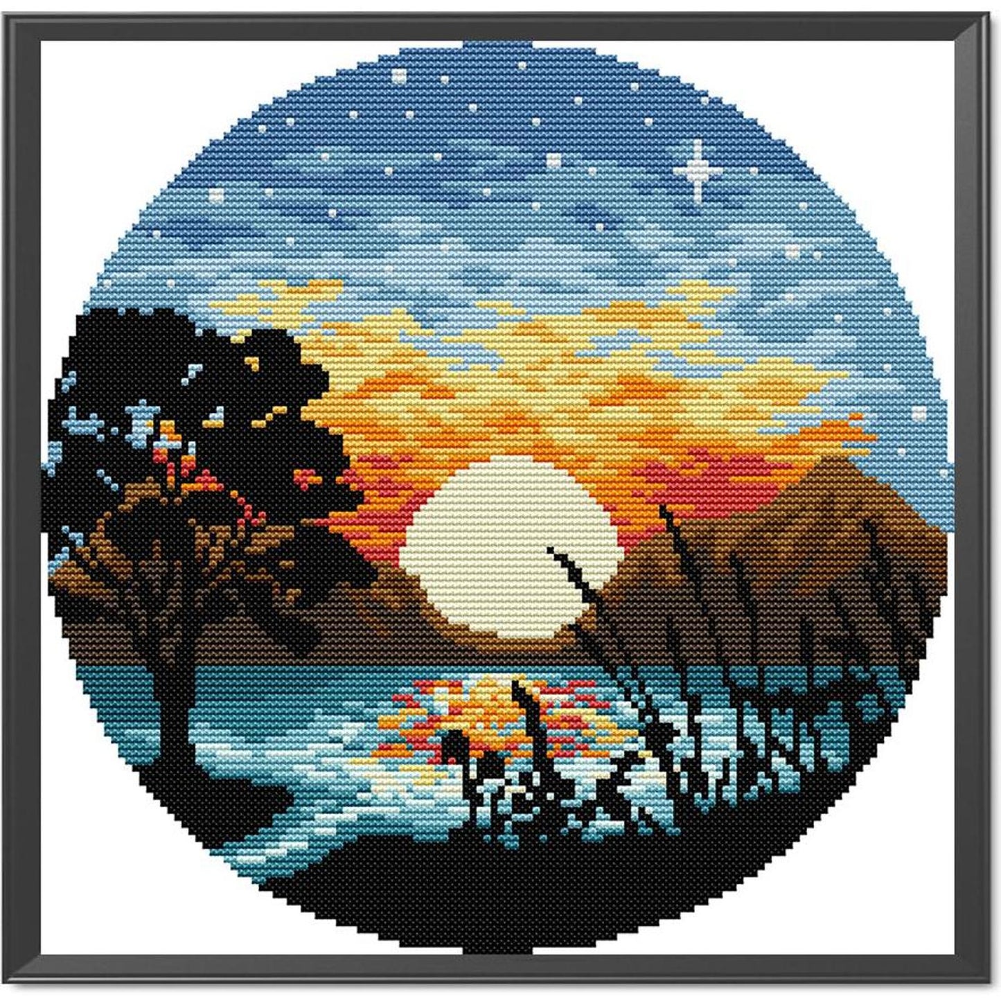 Sunset - Partial 14CT Stamped Cross Stitch 31x31CM - Joy Sunday