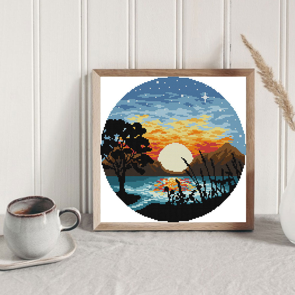 Sunset - Partial 14CT Stamped Cross Stitch 31x31CM - Joy Sunday