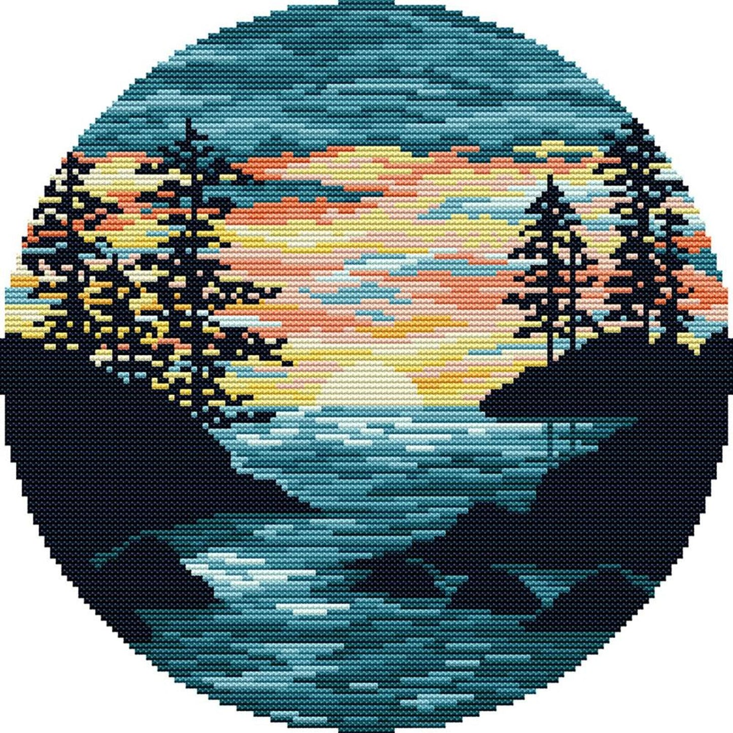 Sunset - Partial 14CT Stamped Cross Stitch 31x31CM - Joy Sunday