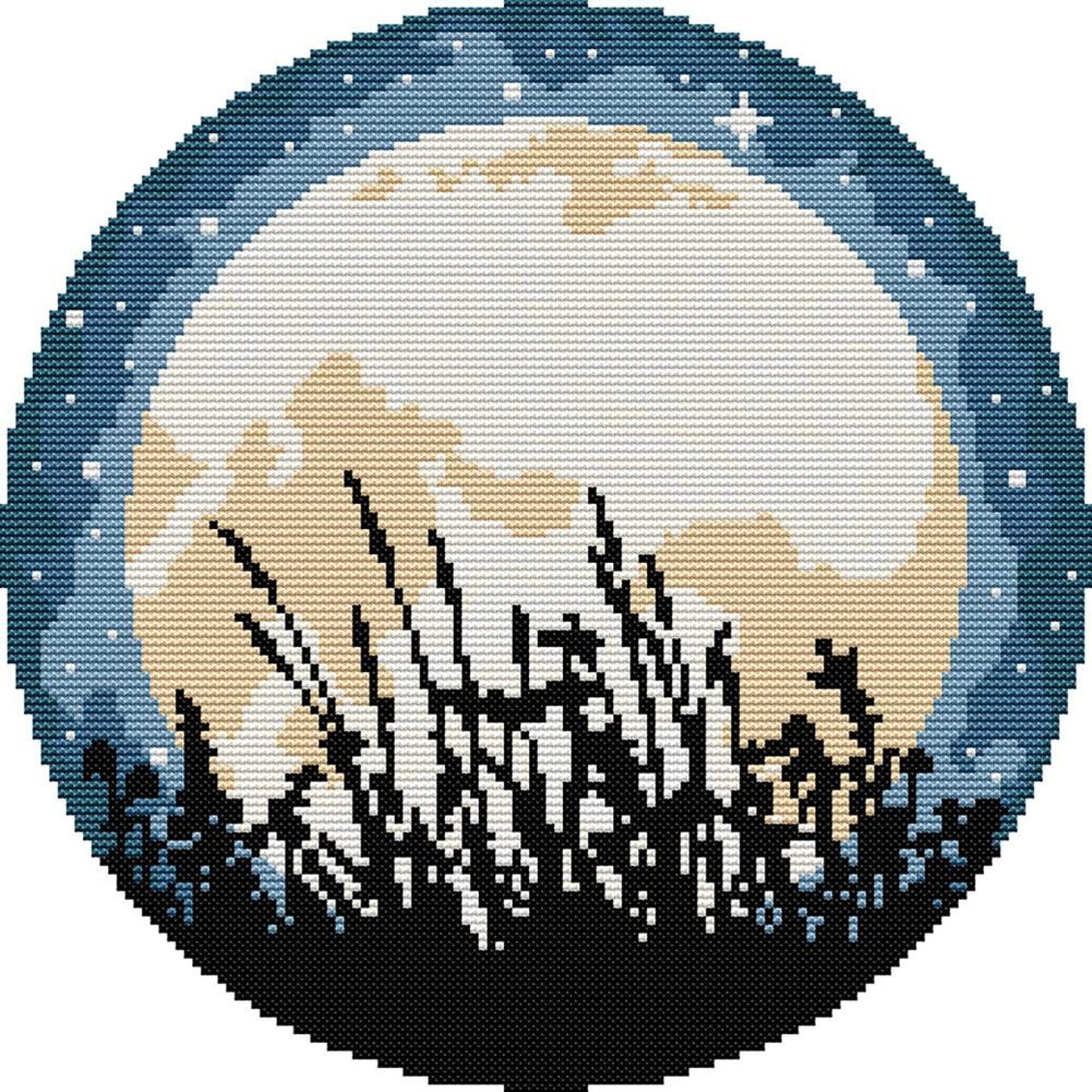 Full Moon - Partial 14CT Stamped Cross Stitch 31x31CM - Joy Sunday