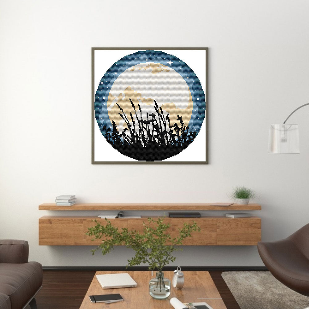 Full Moon - Partial 14CT Stamped Cross Stitch 31x31CM - Joy Sunday