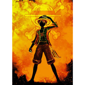 Yishu - Silhouette - One Piece Luffy - 50*70CM 11CT 3 Stamped Cross Stitch