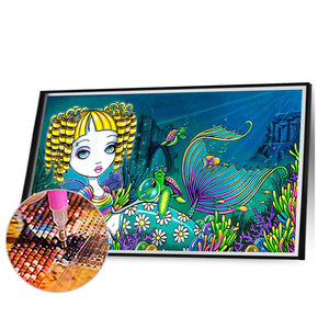 Blonde Mermaid 50*30CM(Canvas) Full Round Drill Diamond Painting